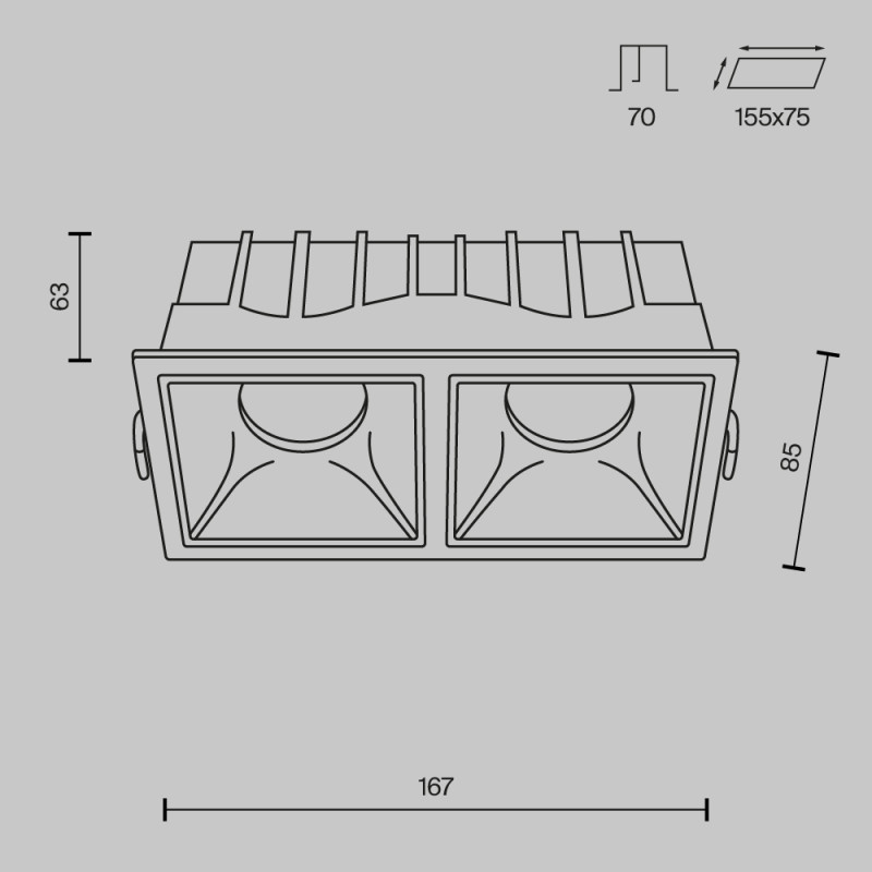 Встраиваемый светильник Maytoni Technical DL043-02-15W4K-D-SQ-W Встраиваемый светильник Maytoni Technical DL043-02-15W4K-D-SQ-W — изображение 2