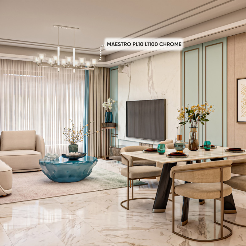 Люстра на штанге Crystal Lux MAESTRO SP-PL10 L1100 CHROME Люстра на штанге Crystal Lux MAESTRO SP-PL10 L1100 CHROME — изображение 4