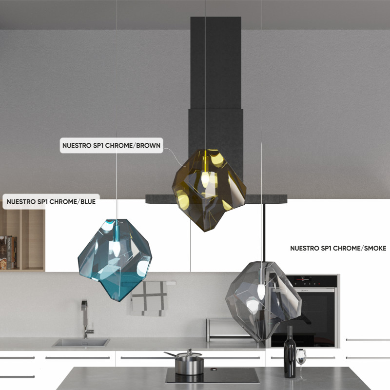 Подвесной светильник Crystal Lux NUESTRO SP1 CHROME/BROWN Подвесной светильник Crystal Lux NUESTRO SP1 CHROME/BROWN — изображение 4