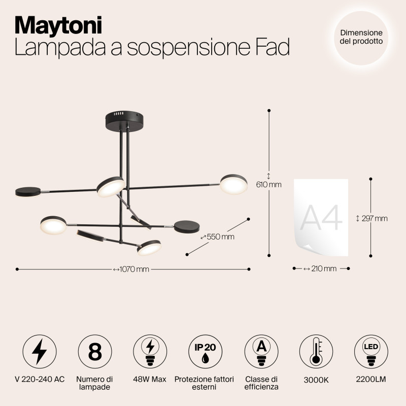 Люстра на штанге Maytoni MOD070PL-L48B3K Люстра на штанге Maytoni MOD070PL-L48B3K — изображение 5